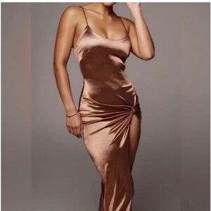 J lux label chocolate aldis midi dress